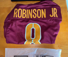 BRIAN ROBINSON JR AUTOGRAPH SIGNED FOOTBALL JERSEY WITNESS COA Beckett
