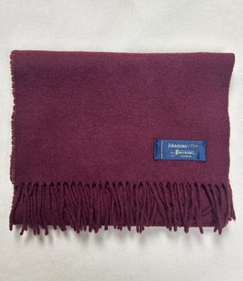 Johnstons Of Elgin Burgundy Cashmere Long Scarf 