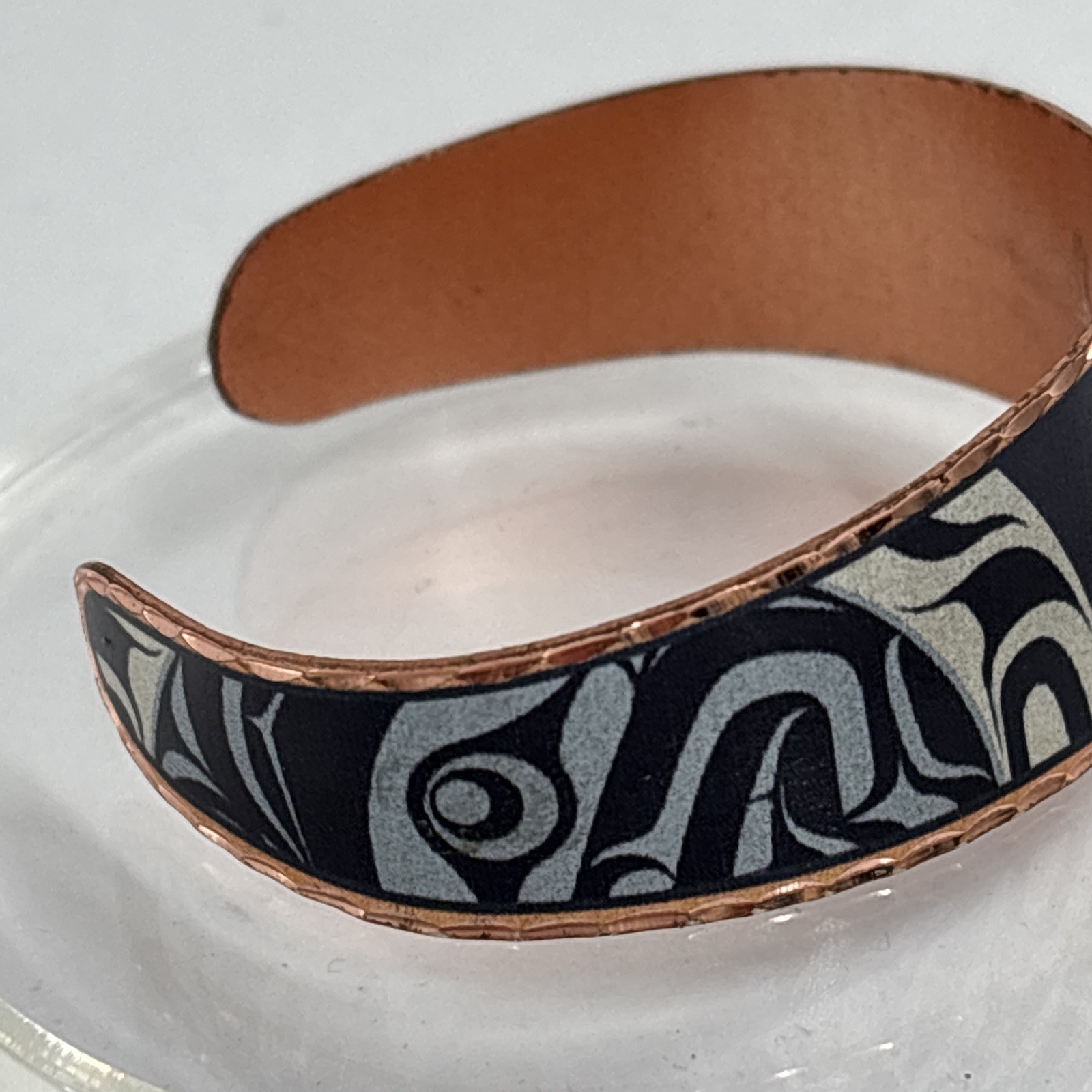 Andy Everson Bracelet Signed Copper Cuff Kwakwaka… - image 4