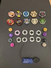 Lot Of 8 Metal Beyblade Beyblades Plus Extras  Hyperion Demise Sphinx