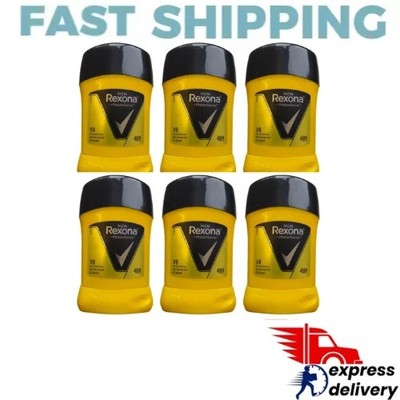  FAST SHIPPING  6X Rexona Men Invisible V8 Tuning Stick Deodorant 48H  40g