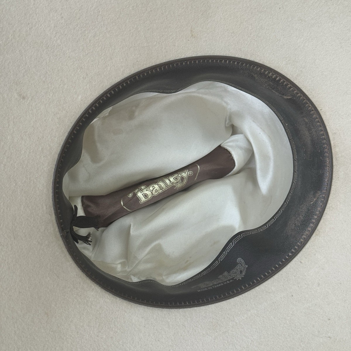 Vintage Cowboy Hat Bailey 5x Beaver White 6 3/4 Made In USA 