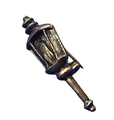 Vintage Pin Brooch Antique Style Lantern Brass Lamp