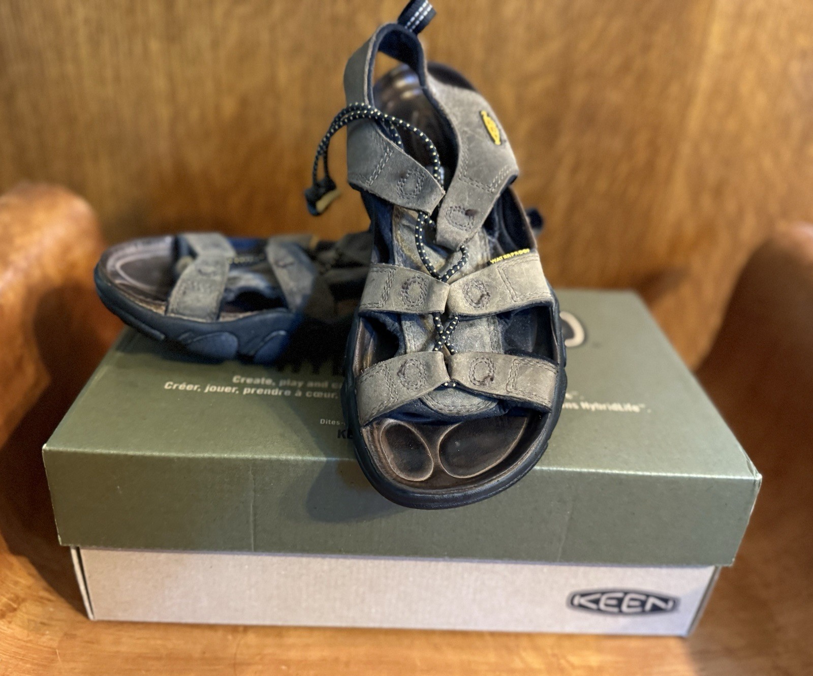 Sandali KEEN donna 8 marroni Sarasota pelle bisonte impermeabili escursionismo con scatola