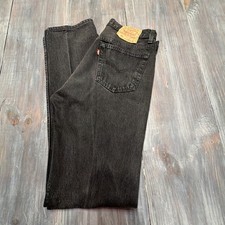 Vintage 90s Levis 501 501-0660 Jeans Black 32x34 Made in USA Button Fly