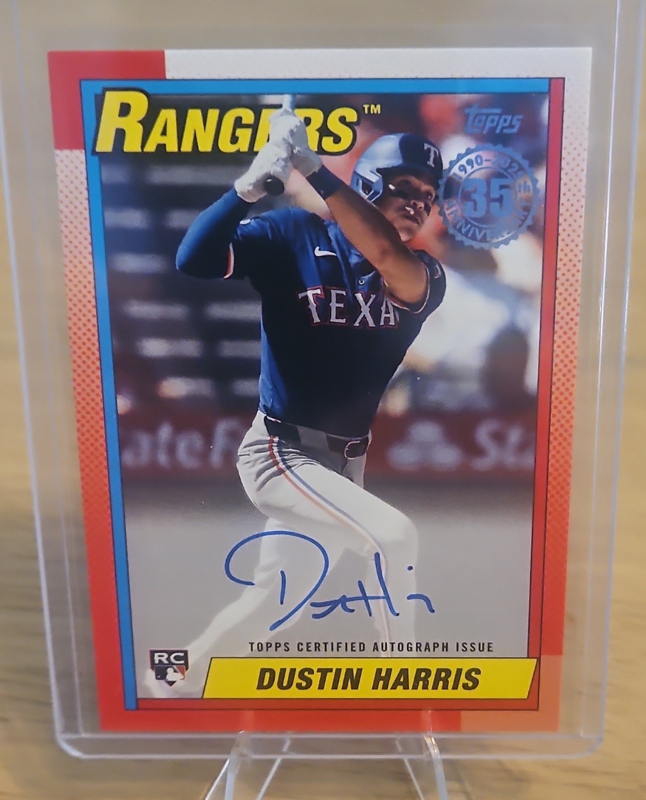 Topps Update Series 2025 Dustin Harris #90B2-DHA Rookie Auto 1990 Insert Rangers