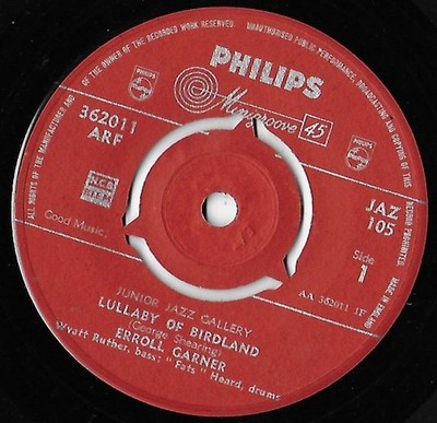 Lullaby Of Birdland / Easy To Love / Erroll Garner VG