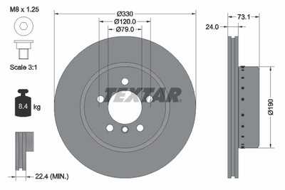 Textar 92269725 Brake Disc for BMW