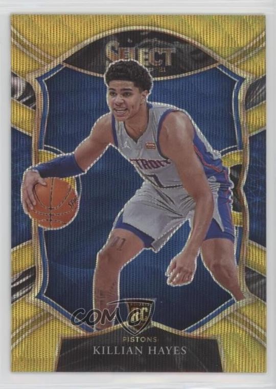 2020-21 Panini Select Concourse Gold Wave Prizm Killian Hayes #67 3h1