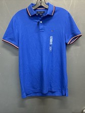 NWT Tommy Hilfiger Men's Blue Polo Shirt, Short Sleeve, Size XS