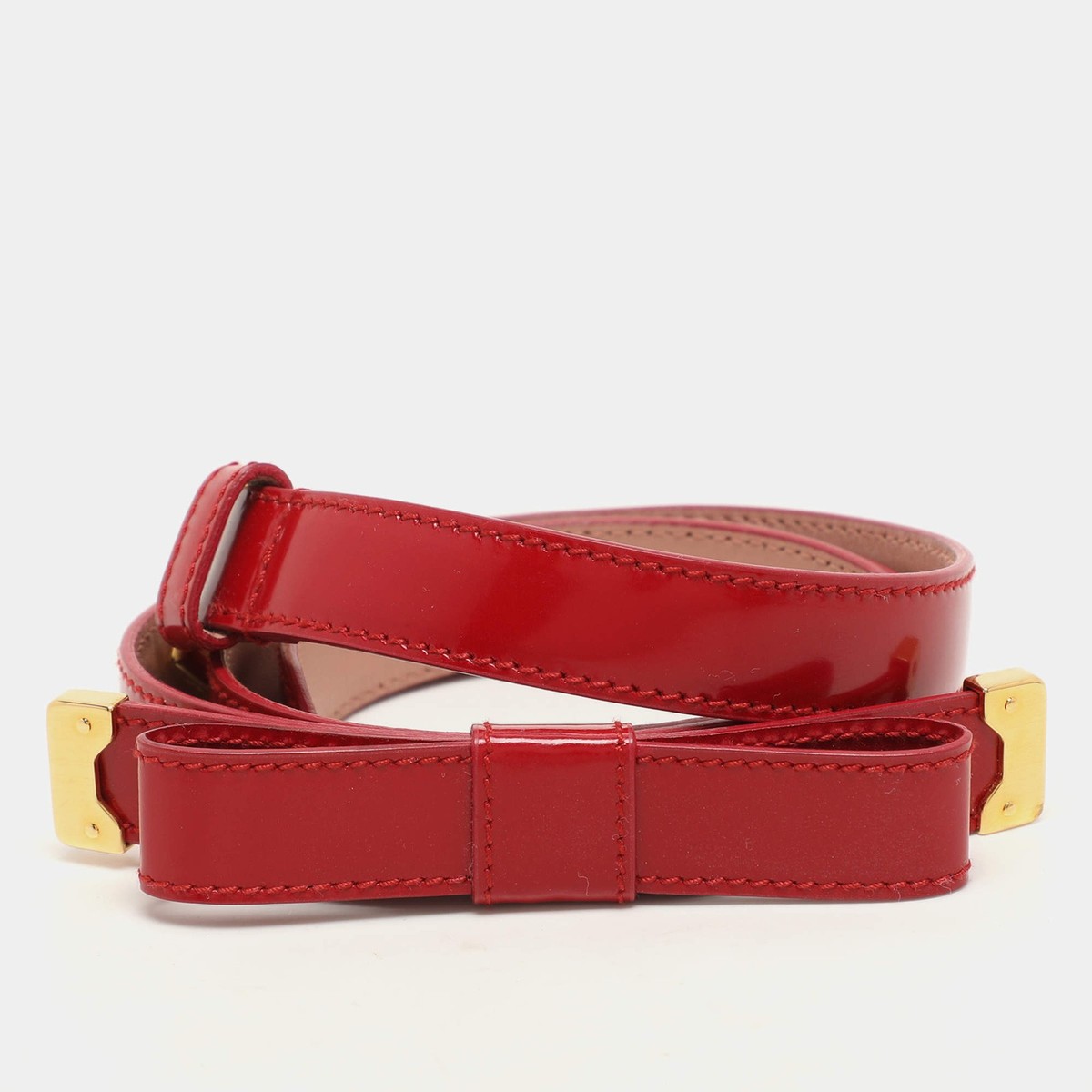 Prada Red Patent Leather Bow Waist Belt 80CM | eBay