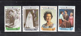 GRENADA GRENADINES #934 937 1988 QEII WEDDING ANNIV. MINT VF NH O.G