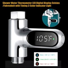 NEW Digital LED Shower Thermometer Battery Free Real-Time Temperature Monitor