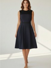 Stella McCartney Sleeveless Black A-Line Dress with Lace Trim Size Small