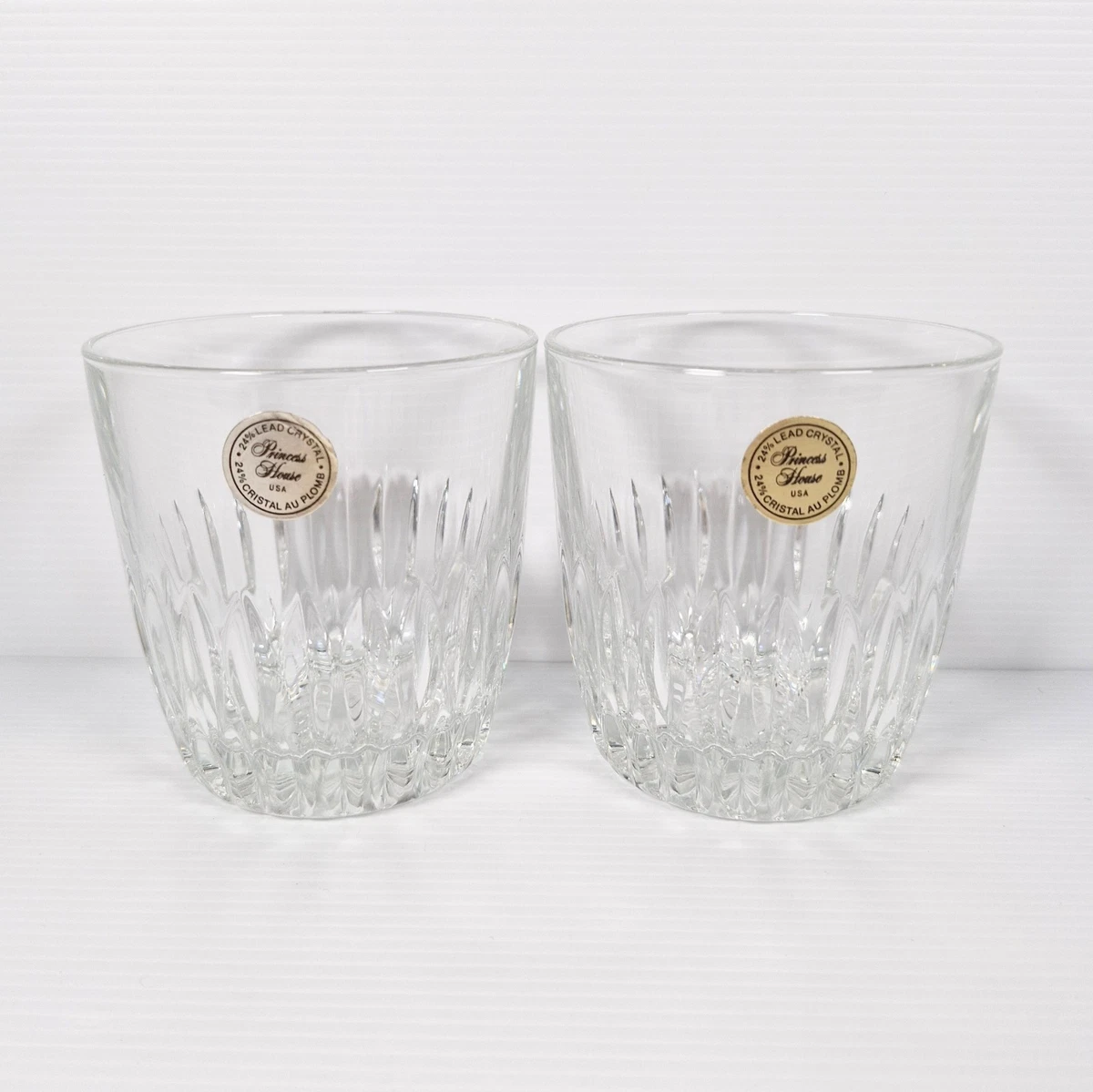 Princess House Royal Highlights Old Fashioned 24% Lead Crystal Tumblers 867 Pair