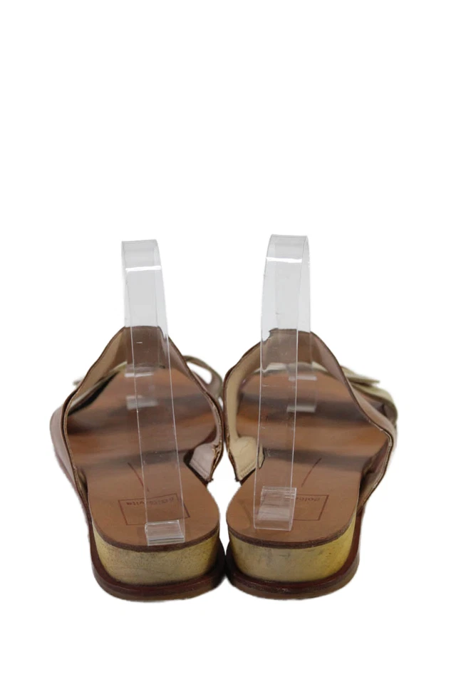 Женские кожаные текстурированные сандалии без застежек с двумя ремешками Dolce Vita коричневые размер 8,5 дюйма - Изображение 3 из 4