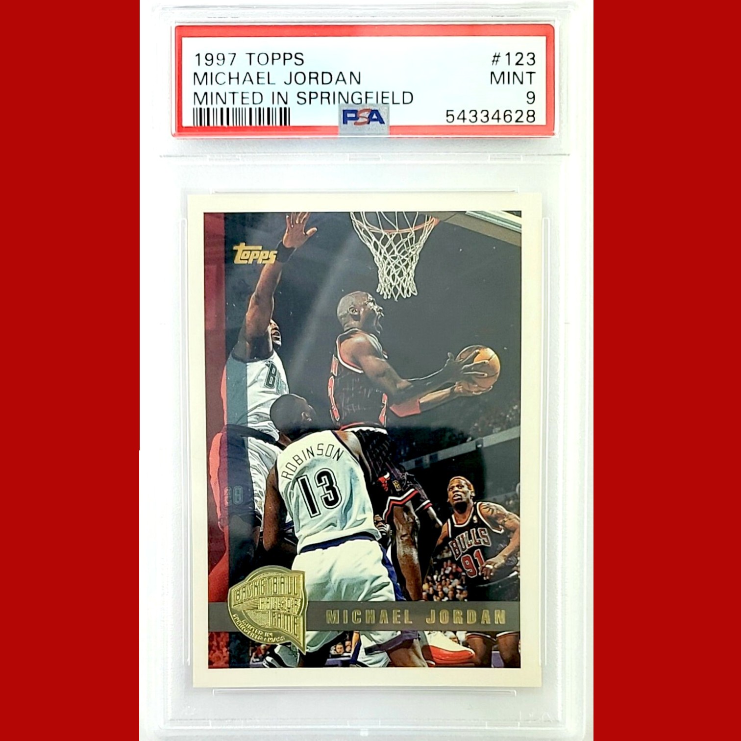 1997-1998 TOPPS PSA 9 Michael Jordan Gold Minted in Springfield 123 HOF