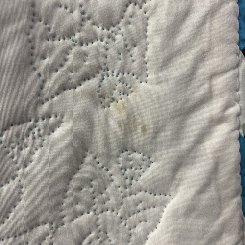 Edredón Vintage Amish Nine Patch 76" x 78" Aqua Blanco Doble Completo Doble - Imagen 13 de 14