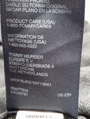 TOMMY HILFIGER Sweter męski Dekolt w serek Szary rozm. 48/M Bawełna Kaszmir - Zdjęcie 5 z 6