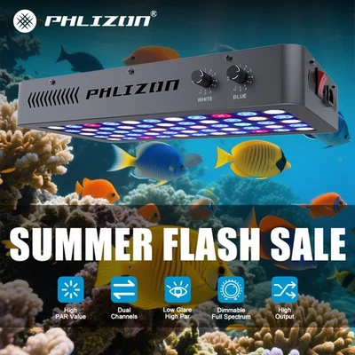 165W Dimmable LED Aquarium Light Full Spectrum All Fish Tanks Coral Reef Marine