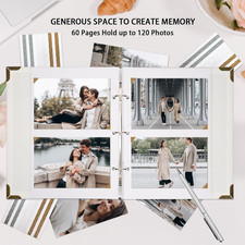 Scrapbook Album 8" x 10" DIY Scrapbook Photo Album Hardcover Kraft Paper 3 Ri...