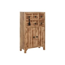 Caisson à Tiroirs Home ESPRIT Noir Naturel Sapin Bois MDF Oriental 63 x 27 x 