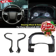 Dashboard & Steering Wheel Cover Trim For Chevy Silverado& GMC Sierra 2014-2018