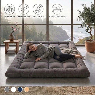 #ad Extra Thick Japanese Sleeping Floor Mattress Foldable Roll Up Futon Tatami Mat $69.98