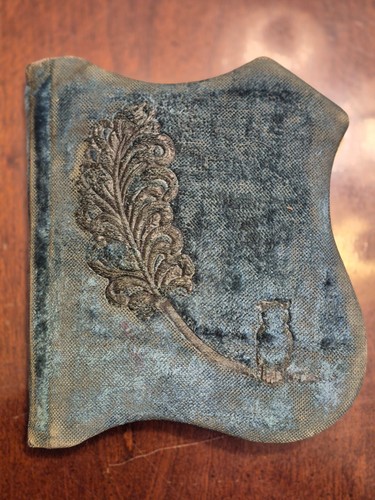 Antique Victorian Blue Velvet Memorandum or Keepsake Album c. 1880-1900