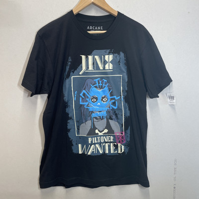 Hot Topic League of Legends Arcane Jinx Wanted T-Shirt Men s Large Black NWT