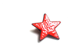 Emaliowana broszka na wtyczkę gwiazda połowa wieku lata 50. 60. 70. ręcznie robiona vintage