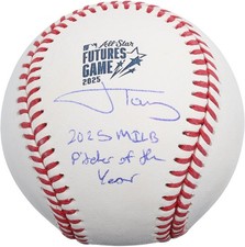 Jonah Tong Mets Signed 2025 MLB Futures Game Logo Baseball w/Insc - LE of 10