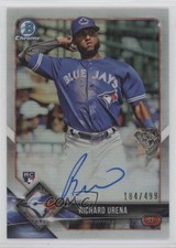 2018 Bowman Chrome Rookie Refractor 184/499 Richard Urena #BCRA-RU Auto w5b