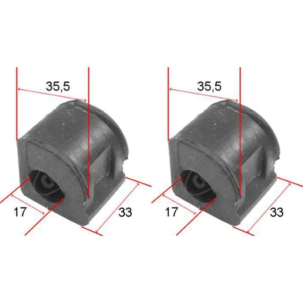 2X Corteco Stabilager Buchse 17Mm Vorne Innen Passend FüR Seat Cordoba Ibiza INC-image