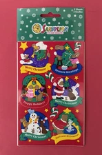 Vintage Sandylion Christmas Bears Maxi Activity Sticker Sheets - 2 Sheets NIP!