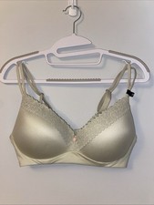 Aerie Real Sunnie Wireless Push Up Blossom Lace Bra 36C Sage Floral Comfort