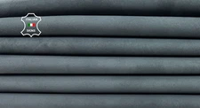 DARK GREY NUBUCK NAKED VINTAGE LOOK Soft Lamb Leather 2 skins 12sqf 1.0mm C6579