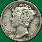 1924 Mercury Dime Very Fine VF Coin #39349