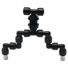 Reptile Misting Spray Nozzle for Dual Head, 360 Degree Adjustable, black