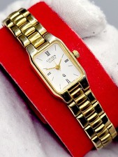 1991 N. MINT 13mm Citizen Gold Tone Vintage Quartz Women's Watch Japan Made
