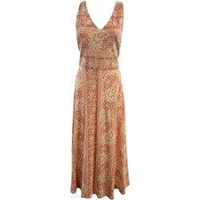 Chaps Dress Pink Floral Ribbon Print Maxi Dress XL Country Cowgirl Western Event
