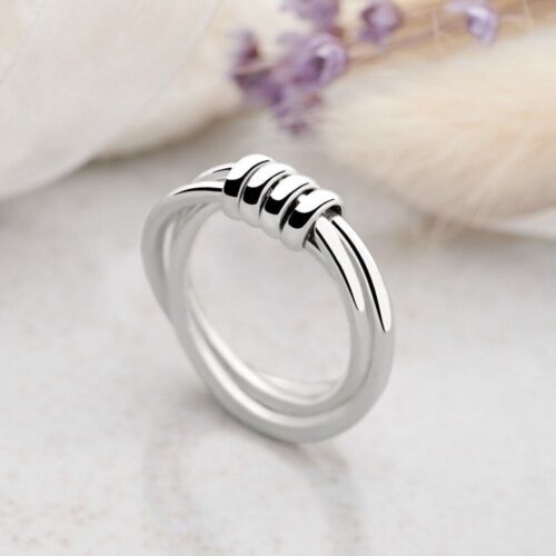 Sterling Silver Fidget Spinner Ring Minimalist Ring Gift For Women Handmade Ring - Picture 5 of 5