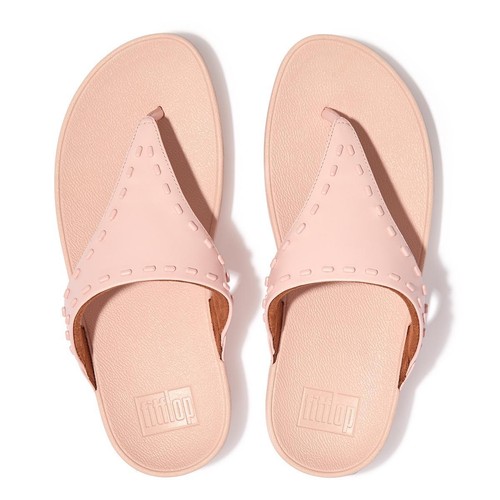 Sandalias FitFlop Lulu GB1-A35 Puntera Para Mujer Rosa Sal Cuero Goma-Stud - Imagen 20 de 35