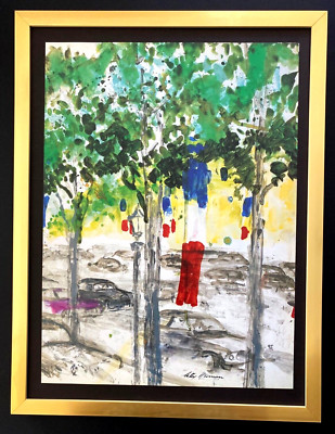 LEROY NEIMAN +  SKETCHBOOK DRAWING PARIS + CIRCA 1970'S + SIGNED PRINT FRAMED