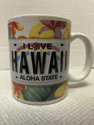 Plumeria/ABC Store I Love Hawaii -Aloha State- Coffee Mug 10 oz | eBay