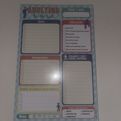 Peter Pauper Press Daily Adulting To-Do Task List Notepad 60 Sheets 6''x9''