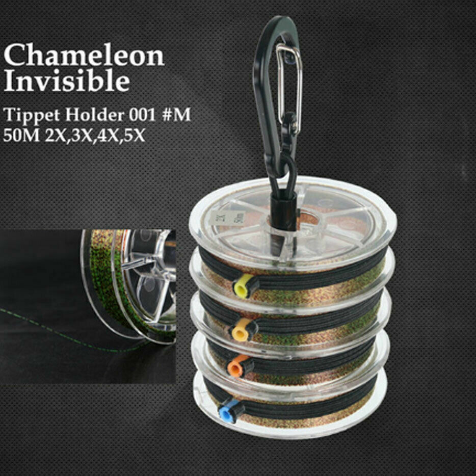 M MAXIMUMCATCH Set Tippet Per Pesca A Mosca - 4 Bobine 3X, 4X, 5X, 6X - 50m L'una - Nylon Trasparente Con Porta Tippet E Bobine Tender - 6