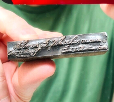 Otto P Graff 1910 Antique Printing Block Signature Elmer Wheeler Genesee MI *B8