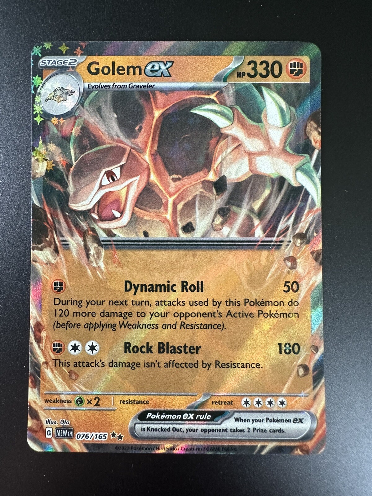 Golem ex 076/165 Holo English 151 Pokémon Card NM