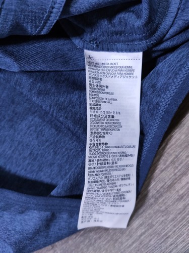 Kirkland Signature Jacket Adult Large Blue Mixed Media Hooded Long Sleeve Mens - Picture 6 of 7